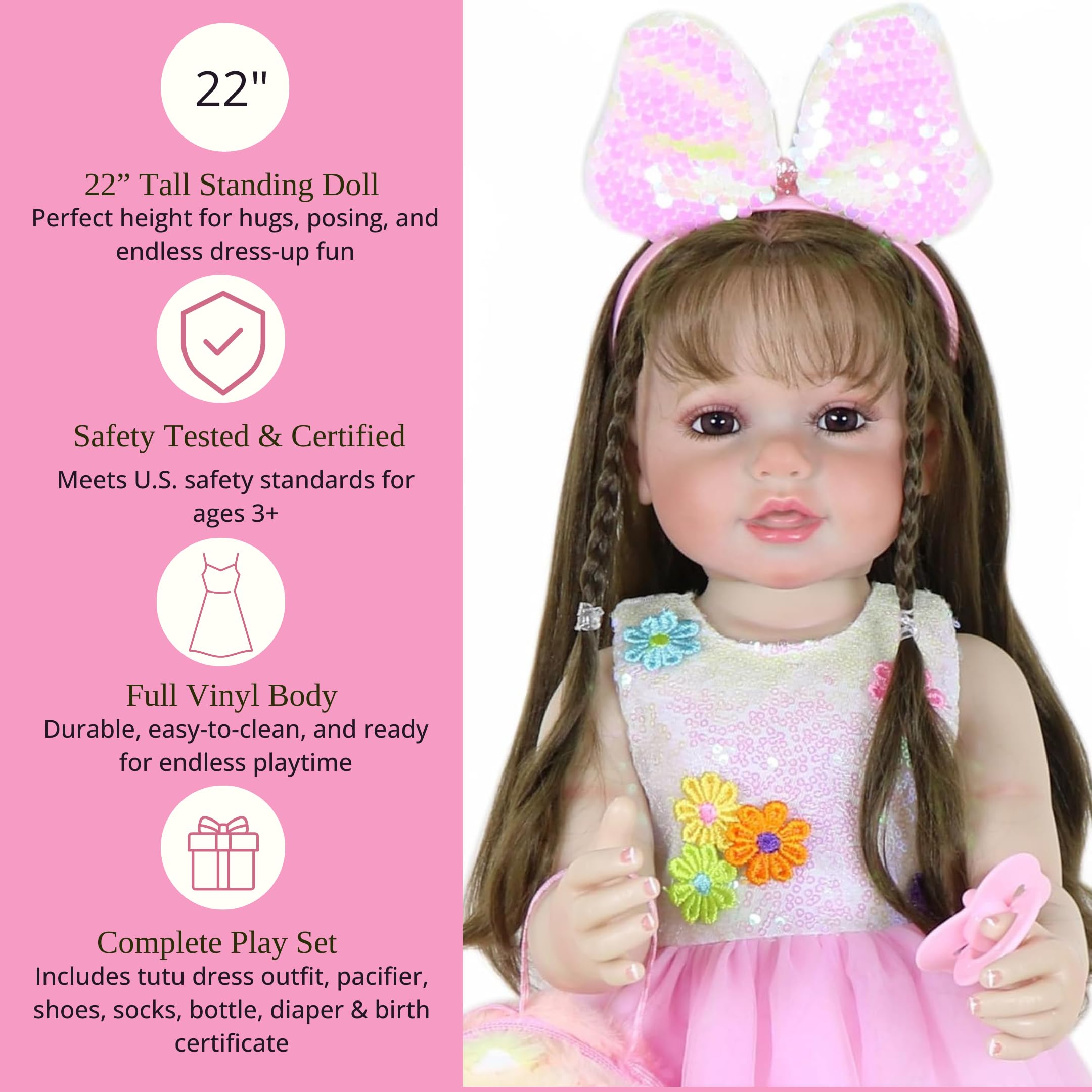 Amazon.com: WAWA-HAOKEAI Sunday's Best – 22 Inch Realistic Reborn